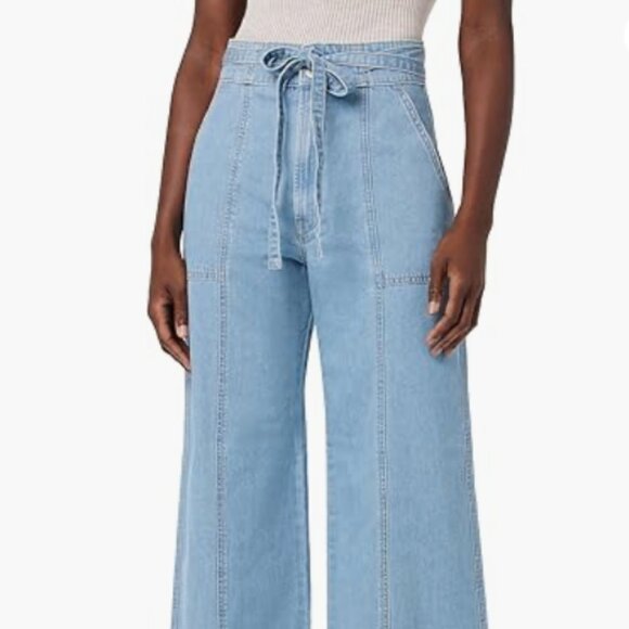 HUDSON Women's Tie Waist Wide Leg Trouser Blue Size 31 9044